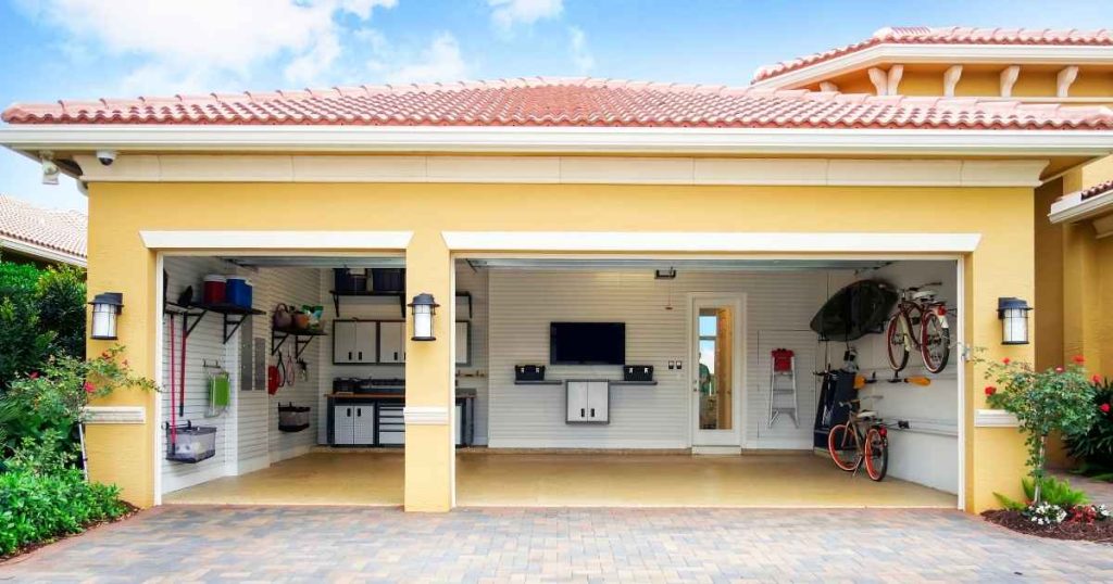 View from outside of a garage